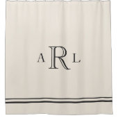 シンプルクラシック3文字モノグラム シャワーカーテン (正面)