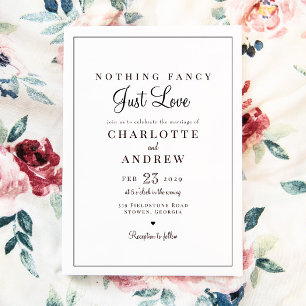 シンプルクラシックNothing ファンシー Just Love's 結婚. 招待状