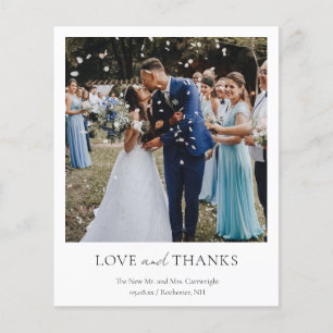シンプルクラシックPhoto Budget結婚のサンキューカード
