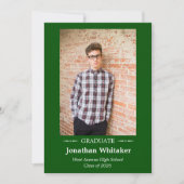 シンプルクラシックPhoto Green卒業発表 招待状 (正面)