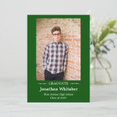 シンプルクラシックPhoto Green卒業発表 招待状 (スタンド正面)