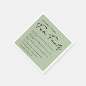 シンプルクラシックSage Greenおもしろいファクト結婚リスト スタンダードカクテルナプキン (角)