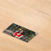 シンプルクラシックScript XV Photo Quinceanera アクリル招待状 (レイダウン)