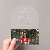 シンプルクラシックScript XV Photo Quinceanera アクリル招待状 (インサイチュ (ポータブル))