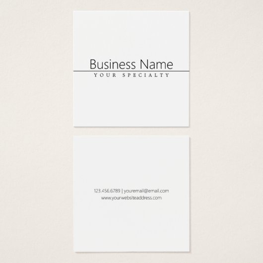 シンプルクラシーブラック文字オンホワイト (正面&裏面)