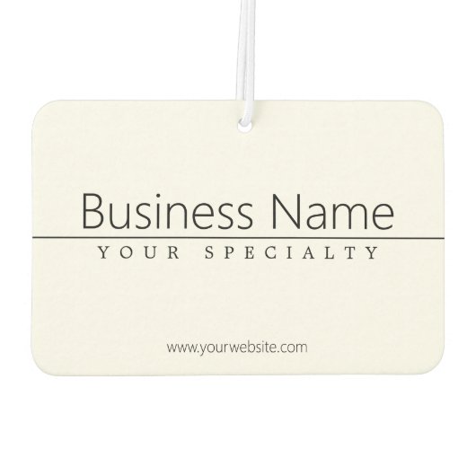 シンプルクラシーブラック文字オンホワイト カーエアーフレッシュナー (裏面)