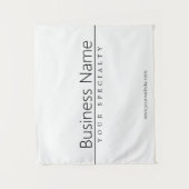 シンプルクラシーブラック文字オンホワイト タペストリー (正面)