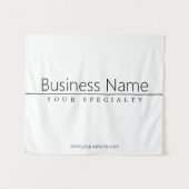 シンプルクラシーブラック文字オンホワイト タペストリー (正面(横))