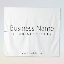 シンプルクラシーブラック文字オンホワイト タペストリー