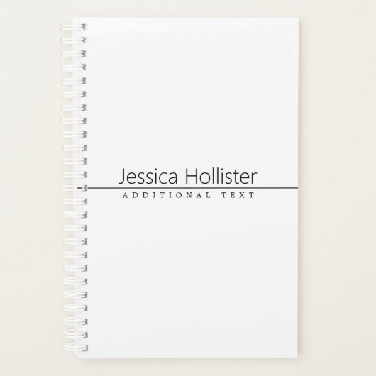 シンプルクラシーブラック文字オンホワイト プランナー手帳 (正面)