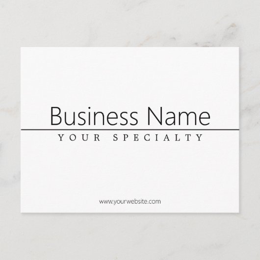 シンプルクラシーブラック文字オンホワイト ポストカード (正面)