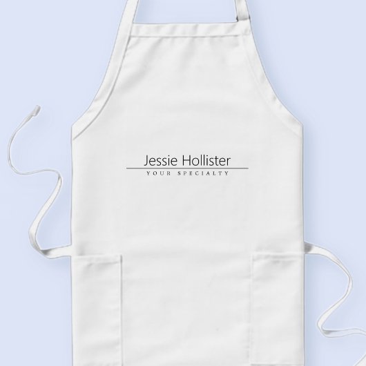 シンプルクラシーブラック文字オンホワイト ロングエプロン