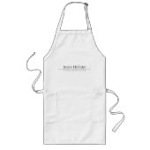 シンプルクラシーブラック文字オンホワイト ロングエプロン (正面)