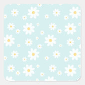 シンプルクラシーホワイトデイジーフローラ スクエアシール (正面)