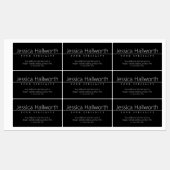 シンプルクラシーホワイト文字オンブラック防水 ラベル (シート)