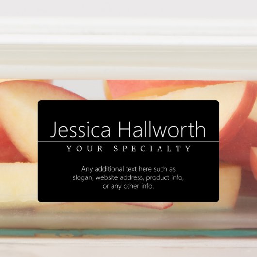 シンプルクラシーホワイト文字オンブラック防水 ラベル (貼付)