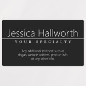 シンプルクラシーホワイト文字オンブラック防水 ラベル (デザイン2)