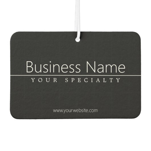 シンプルクラシーホワイト文字オンブラック カーエアーフレッシュナー (正面)