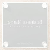 シンプルクラシーホワイト文字オンブラック ガラスコースター (裏面)