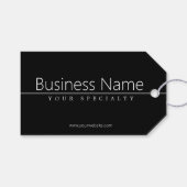 シンプルクラシーホワイト文字オンブラック ギフトタグ (正面(横))