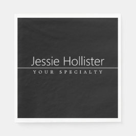 シンプルクラシーホワイト文字オンブラック スタンダードランチョンナプキン