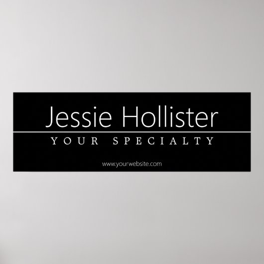 シンプルクラシーホワイト文字オンブラック ポスター (正面)