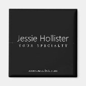 シンプルクラシーホワイト文字オンブラック マグネット (正面)