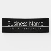 シンプルクラシーホワイト文字オンブラック 横断幕 (横)