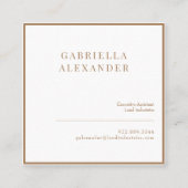 シンプルクラシーホワイト&金ゴールドスクエア スクエア名刺 (正面)