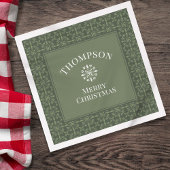 シンプルクラシー冬パターンホリデークリスマス スタンダードカクテルナプキン
