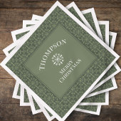 シンプルクラシー冬パターンホリデークリスマス スタンダードカクテルナプキン