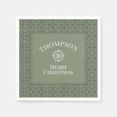 シンプルクラシー冬パターンホリデークリスマス スタンダードカクテルナプキン (正面)