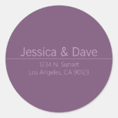 シンプルクラシー結婚パープル差出人住所 ラウンドシール (正面)