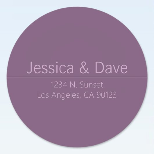 シンプルクラシー結婚パープル差出人住所 ラウンドシール