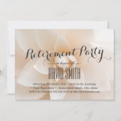 シンプルクラスの白フローラ退職パーティー 招待状 (正面)