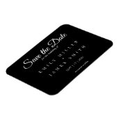 シンプルクラスの白黒結婚式の日付を保存 マグネット (左側)