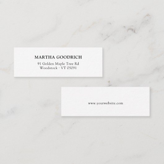 シンプルクラスエレガントタイポグラフィ12 スキニー名刺 (正面/裏面)