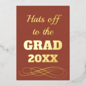 シンプルクラステラコッタハッツオフザグラード 箔招待状 (正面)