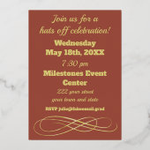 シンプルクラステラコッタハッツオフザグラード 箔招待状 (裏面)