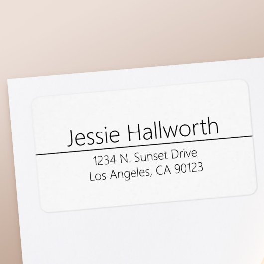 シンプルクラス白黒差出人住所 ラベル