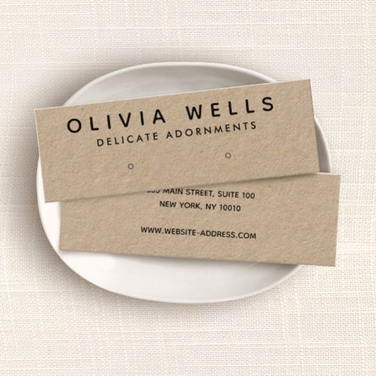 シンプルクラフトスタッドイヤリングディスプレイ スキニー名刺