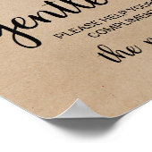 シンプルクラフトフェイク紳士バスルーム標識 ポスター (角)