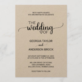 シンプルクラフト書結婚道 招待状