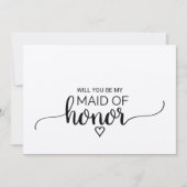 シンプルクラフト書道メイド・オブ・オーナー(花嫁付き添い人)案 招待状 (正面)