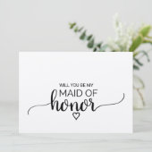 シンプルクラフト書道メイド・オブ・オーナー(花嫁付き添い人)案 招待状 (スタンド正面)