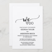 シンプルクラフト書道「我々は行う結婚」 招待状 (正面/裏面)