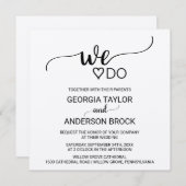 シンプルクラフト書道「我々は」スクエア結婚ズ 招待状 (正面/裏面)