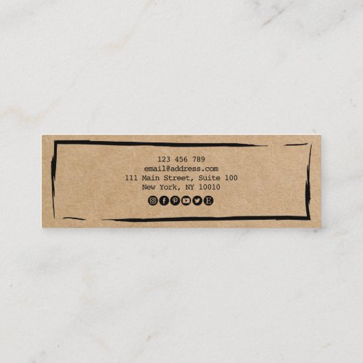 シンプルクラフト紙イヤリングディスプレイミニバス スキニー名刺 (裏面)