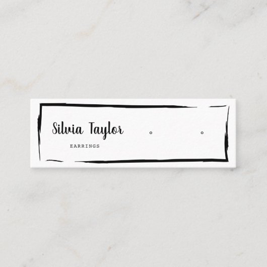 シンプルクラフト紙イヤリングディスプレイミニバス スキニー名刺 (正面)