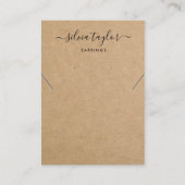 シンプルクラフト紙イヤリングネックレスディスプレイカード 名刺 (正面)